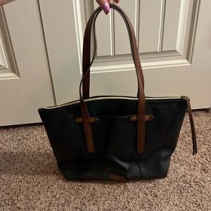 Fossil Tote Purse Black and Brown